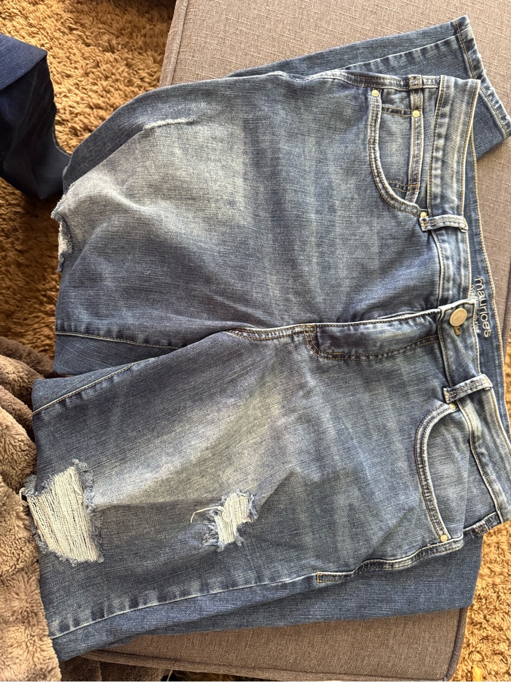Maurices Light Blue Distressed Boyfriend Jeans